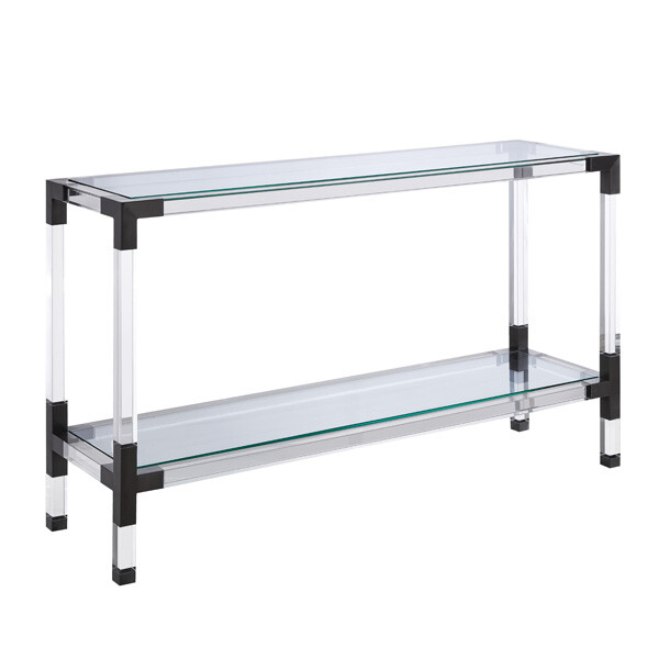 Modern Square Console Tables with stainless steel gold and tempered glass